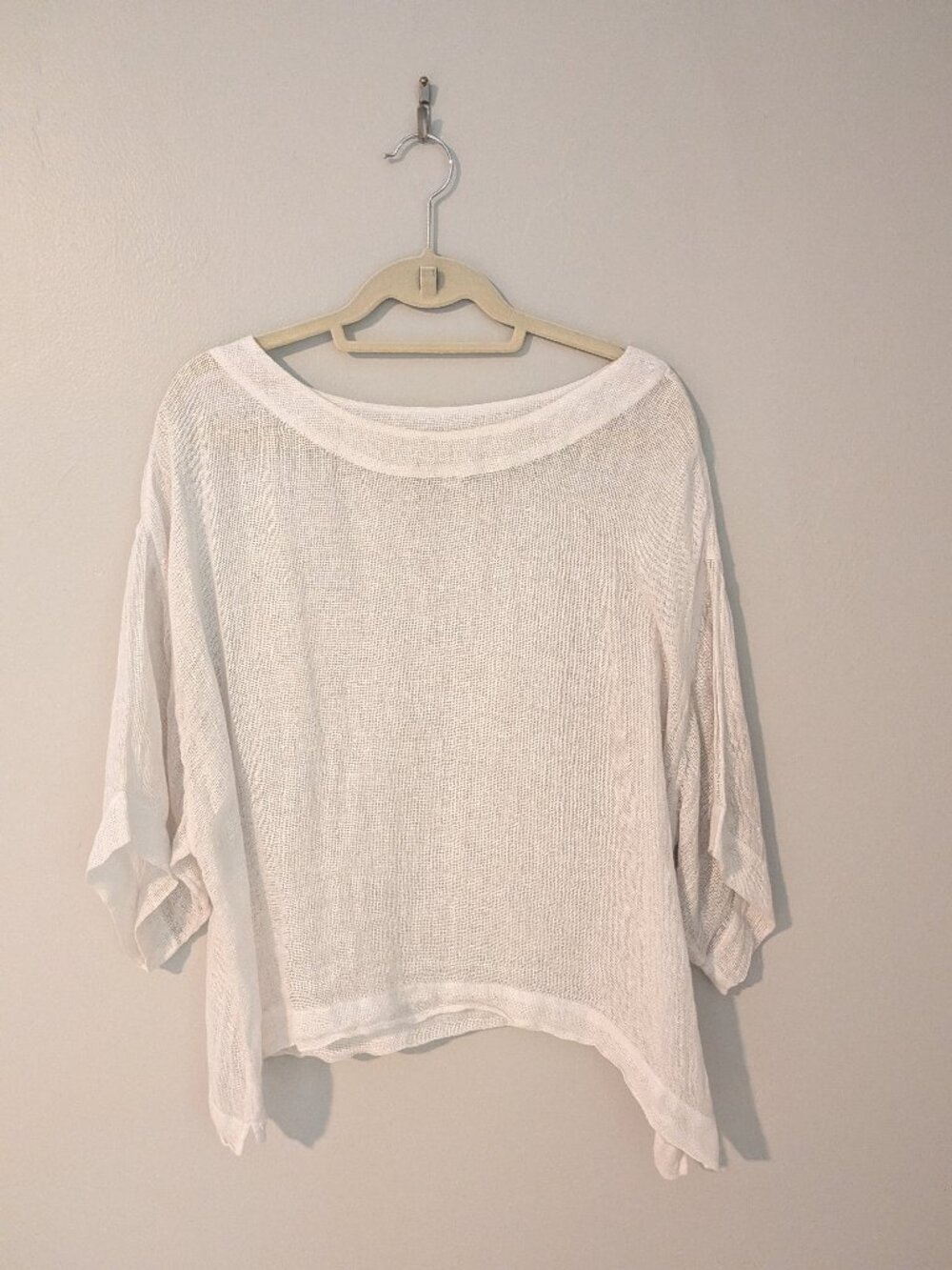 J. Jill Women's White Linen Gauze Boat Neck Top | Size M